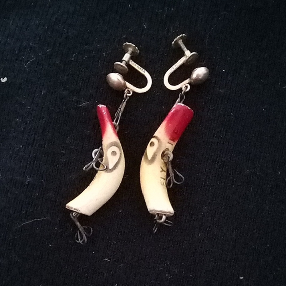 Red and Cream Vintage Style Drop Earrings - Women Jewelry